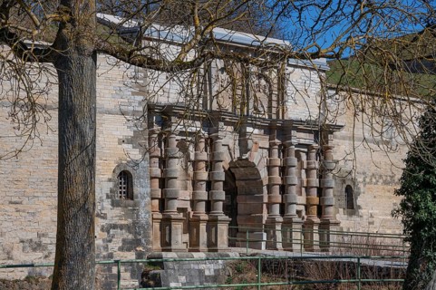 Fortress portal of the Hohenzollern fortress Wülzburg, a historic Renaissance fortress, built