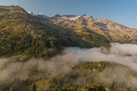 View from the Sustenpass High Alpine Road, close to the lake Steinsee