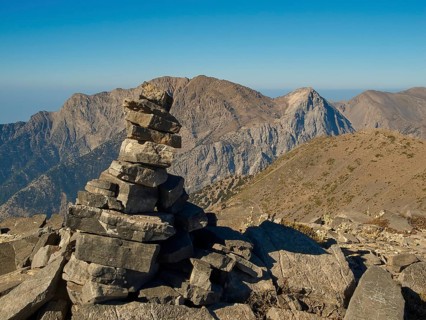 Samaria Gorge, Omalos, Mindanao, Mountain top, Stone meadows, Cloudless blue sky, Lefka Ori, White