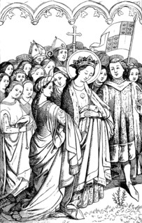 St Ursula with her maidens, left wing of the Cologne Cathedral painting, Cologne Cathedral,