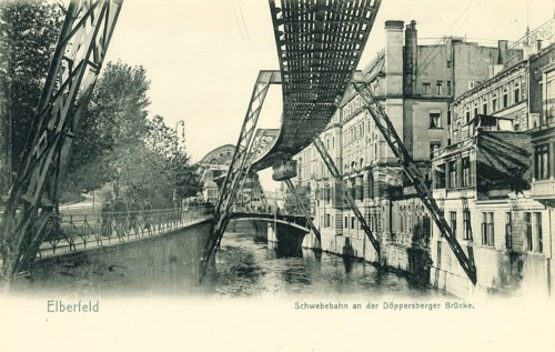Historical postcard, picture postcard, suspension railway in Elberfeld, today Wuppertal, North