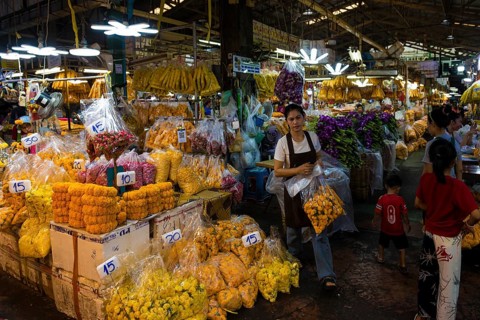 Pak Khlong Talat, flower market, Bangkok, Thailand