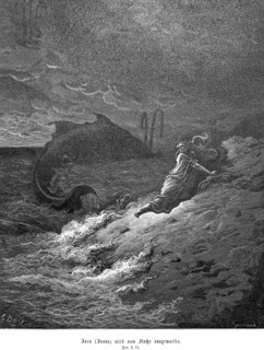 Bible, Jonah or Jonah, chapter 2, verse 11, God told the fish to swim to shore, Jonah is thrown out