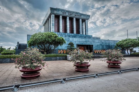 HANOI, VIETNAM, JUNE 11, 2011: Ho Chi Minh mausoleum. Ho Chi Minh was a Vietnamese Communist