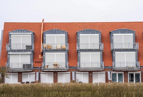 The East Frisian North Sea island of Juist in winter, holiday flats, empty, low season, Lower