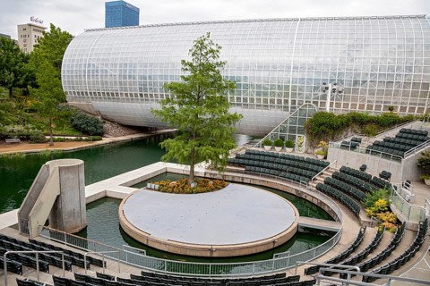 Oklahoma City, Oklahoma - The Water Stage and the Inasmuch Foundation Crystal Bridge Conservatory