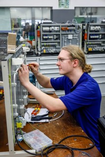 Remscheid, North Rhine-Westphalia, Germany - Trainees in electrical professions here during basic