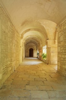 Interior view with cloister of Saint-Paul-de-Mausole Abbey, Saint-Rémy-de-Provence, Provence,