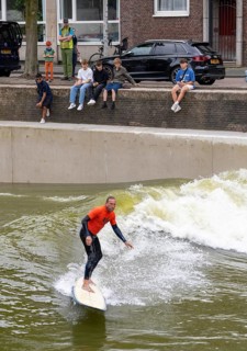 Surfing facility in the city centre of Rotterdam, Rif010, supposedly the world's first wave