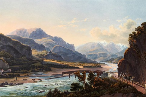 Entrance to the Domletschg valley, Viamala region, taken at the bridge of Ortenstein, Grisons,