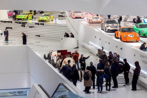 Porsche Museum Stuttgart-Zuffenhausen. The automotive museum of Dr. Ing. h.c. F. Porsche AG shows