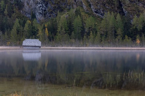 Lake Stappitz in first morning light, Seebach valley, Mallnitz, Carinthia, Austria