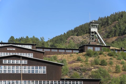 Mining tower and historic buildings in the UNESCO Rammelsberg mine, mining, ore mine, Goslar, Harz,