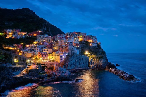 Manarola village popular european italian tourist destination in Cinque Terre National Park UNESCO