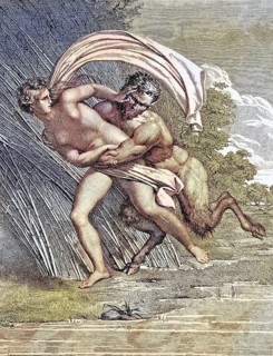 The Nymph Raped by the Devil, Rape, Italian copperplate engraving by Longhi, 1820, Historic,