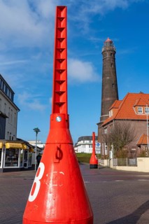 The new lighthouse, in the centre of Borkum, island, East Frisia, winter, season, autumn, Lower