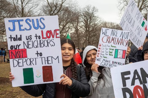 Detroit, Michigan USA - 4 March 2025 - A rally in the Mexican-American community in southwest