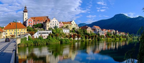 Frohnleiten an der Mur, city view, Murtal, Styria, Austria