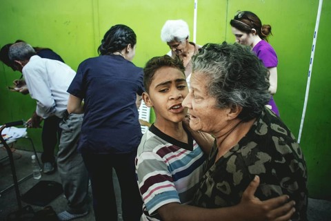 Medical care point set up by opposition alliances, Macarao, Caracas, Venezuela