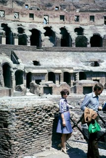 The Roman Colosseum or Flavian Amphitheatre, Rome, Italy in 1974 built 70-80 AD