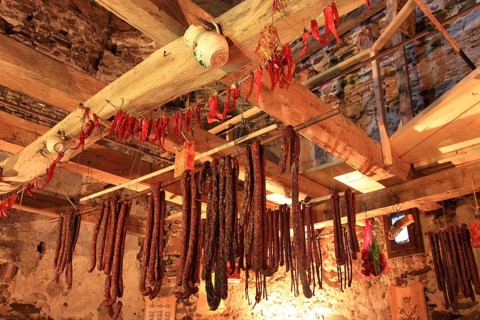 Municipality of Cristian, German Grossau, sausages and bacon are still kept today in the historic