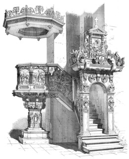 Historical architectural illustration from the 19th Century, 1881, German Renaissance style,