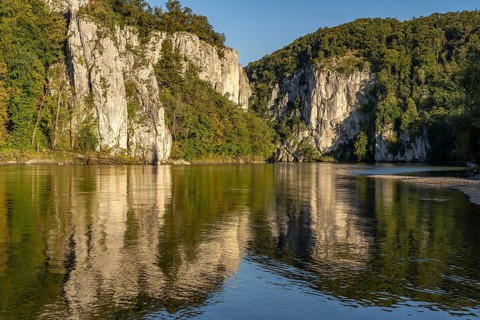 The Weltenburger Enge, Danube gorge near Weltenburg, Bavaria, Germany