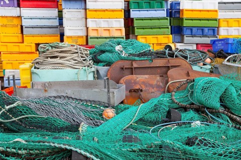 Fishing equipment, Kappeln, Schleswig-Holstein, Germany