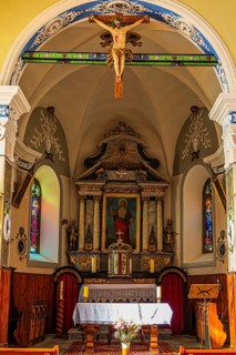 Altar in the Baroque Church Sainte Barbe, Chandolin, Val d'Anniviers, Valais Alps, Canton of