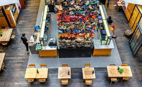 Interior design commercial property, partially vacant Shopping Quartier 205 in Friedrichstrasse and