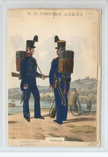 Pontoniers are genius troops intended for bridge-building, belong to the field artillery, Austria,