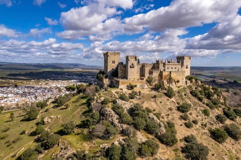 The castle Castillo de Almodóvar del Río and the village Almodóvar del Río, Andalusia, Spain