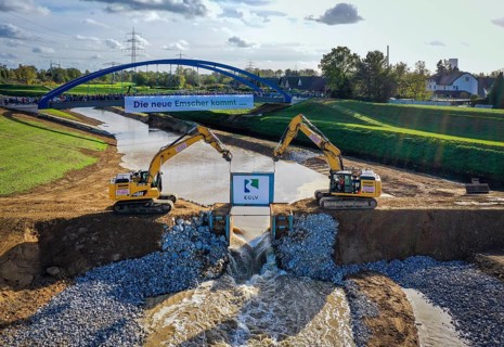 Dinslaken, Voerde, North Rhine-Westphalia, Germany, Inauguration of the new Emscher estuary into