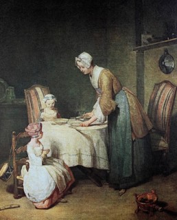 The Blessing, painting by Jean Simeon Chardin (born 2 November 1699 in Paris, died 6 December 1779