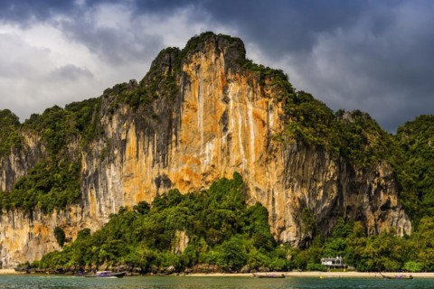 Island landscape near Krabi, stormy sky, thunderstorm, cloudy, weather, sky, storm clouds, nature,