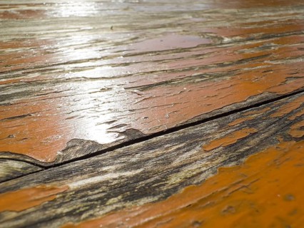 Weathered beer garden table