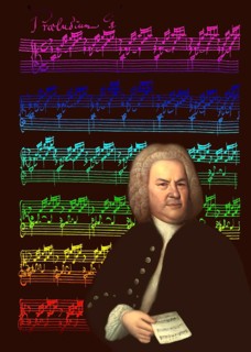 Johann Sebastian Bach, 1685, 1750, German composer, digital edited according to a painting by Elias