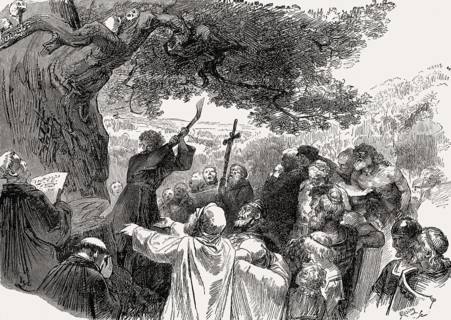 Saint Boniface felling Donar's Oak, 8th century