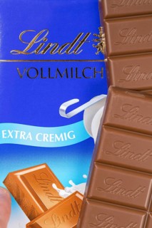 Lindt Schokolade Swiss chocolate bar chocolates with logo in Stuttgart, Germany