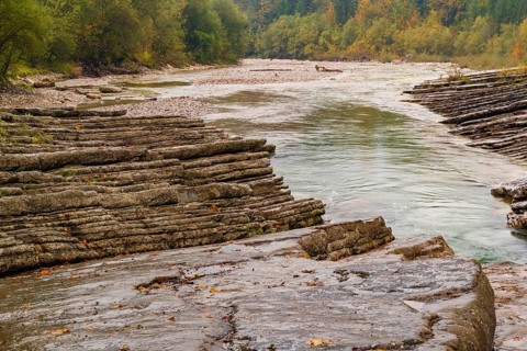 Rocks and clear water, Taugl creek, Bad Vigaun, Austria
