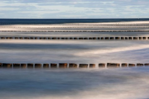 Grooves in the sea, long exposure, Zingst, Fischland-Darß-Zingst, Western Pomerania Lagoon Area