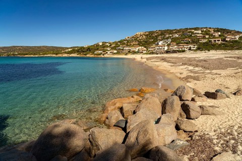 Rocks on the beach in the village of Tizzano, Sartene, Corsica, France