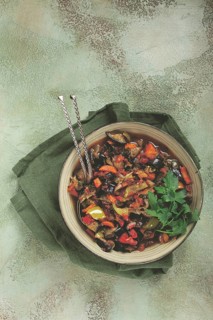 Ajapsandali, cold appetizer, vegetable stew, stewed vegetables, Caucasian cuisine
