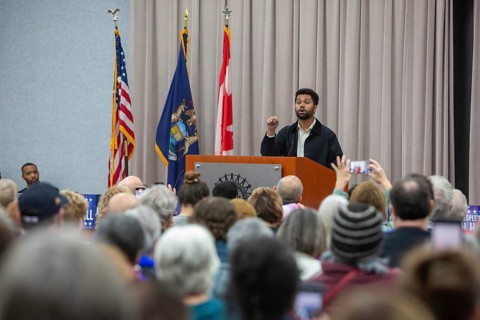 Warren, Michigan USA - 29 March 2025 - The Michigan Democratic Party hosted a 'People's Town Hall.'