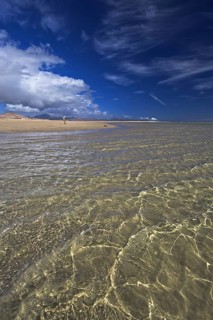 Playa Risco del Paso, Playa de Sotavento beach under a lively sky, Pajara, Fuerteventura, Canary