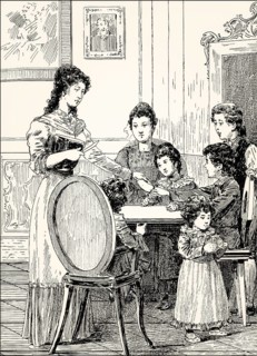 Charlotte with her younger siblings, The Sorrows of Young Werter, a novel by Johann Wolfgang von