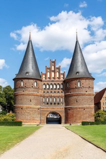 Holstentor Holsten Tor in the Hanseatic city of Lübeck, Germany