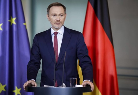 Christian Lindner (FDP), Bundesminister der Finanzen, aufgenommen im Rahmen einer Pressekonferenz