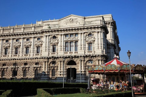 Palazzo di Giustizia, Palace of Justice, Prati district on the banks of the Tiber, Rome, Italy,