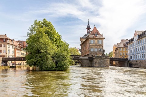 Old Town Hall in the Regnitz, north view, Bamberg, Bavaria, Germany